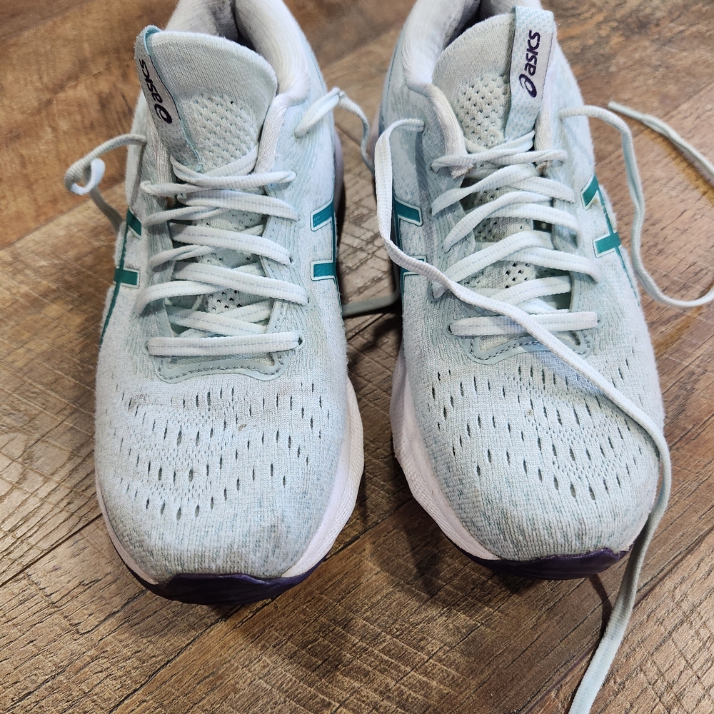 ASICS Women's Teal and White Athletic Shoes